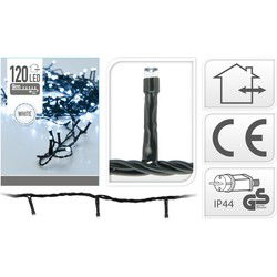 Kerstverlichting - 2x stuks - LED - 120 lampjes - helder wit - 11 meter - lichtsnoeren - Kerstverlichting kerstboom