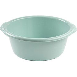 PlasticForte Afwasteiltje - 2x - 15L - mintgroen - rond - afwasbak - Afwasbak