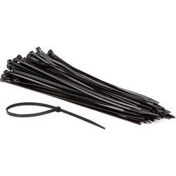 Set met nylon kabelbinders 4.8 x 300 mm zwart (100 st.)