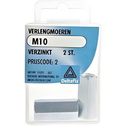 Verlengmoer m10 verz 2st