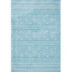 Safavieh Boho Chic Indoor Woven Area Rug, Tulum Collection, TUL267, in Turquoise & Ivory, 160 X 229 cm