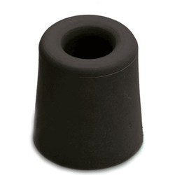 Deurstopper / deurstoppers - 2x stuks - rubber - zwart - 3,3 x 3 cm - Deurstoppers