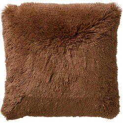 Dutch Decor FLUFFY - Kussenhoes 60x60 cm - superzacht - XL kussensloop - Tobacco Brown - bruin - Dutch Decor