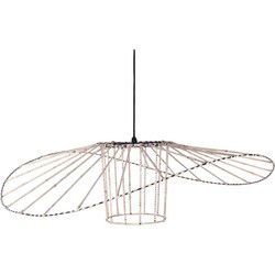 Furnilux-Design Rotan Hanglamp Ø90 cm – Unieke Handgemaakte Plafondlamp van Rotan & Touw – Grote Eyecatcher voor Horeca, Eettafel of Loft – Bohemian en Industrieel