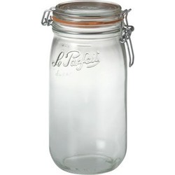 3x Luchtdichte weckpot transparant glas 1.5 liter - Weckpotten