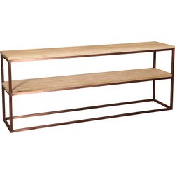 PTMD Zoah Copper mango wood double level sidetable