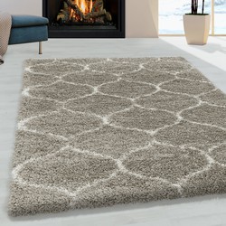 Tapijtenloods Opera Soft Shaggy Hoogpolig Vloerkleed Beige- 80x250 CM