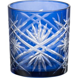 Theelichthouder | Glas | Blauw | 7.5x7.5x (h)8 Cm