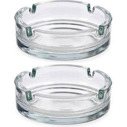 Set van 4x stuks glazen asbakken Diameter 10.5 x 3.5 cm - Asbakken