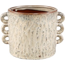 PTMD Bloempot Nowreen - 22x17x17 cm - Keramiek - Creme