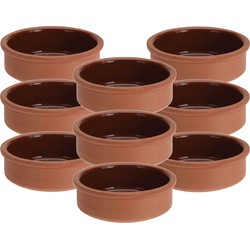 12x Tapas serveerschaaltjes 500 ml terracotta 12 cm - Snack en tapasschalen