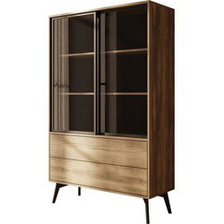 Meubella - Spa - Vitrinekast - Eiken - 100x39x165 cm