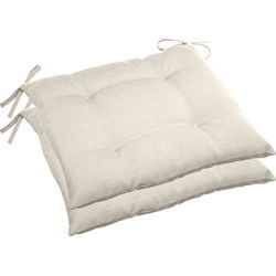 Hesperide stoelkussens - 2x binnen/ buiten stoelen - beige - 40 x 4 cm - tuinstoelkussens