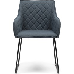 Riviera Maison Frisco Drive Dining Armchair, belgium weave, sea blue