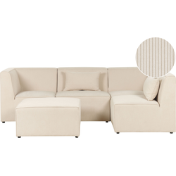 LEMVIG - Hoekbank 4-zits - Lichtbeige - Linkerzijde - Corduroy