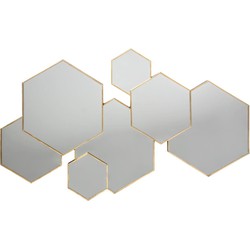 Wandspiegel Hexagon Goud
