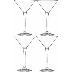 8x stuks cocktails/martini glazen transparant van 250 ml - Cocktailglazen