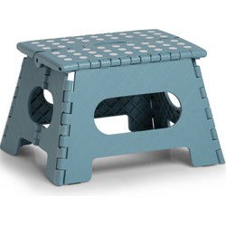 Blauw opvouwbaar opstapje/opstapkrukje - 2x - 35 x 22 cm - kunststof - Huishoudkrukjes