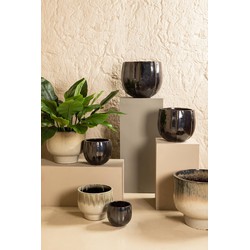 PTMD Bloempot Ayasha - 47x47x41 cm - Keramiek - Zilver- Set van 4