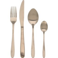 Excellent Houseware Bestekset Tableware Collection - 16-delig - goud - RVS - 4 personen - Besteksets