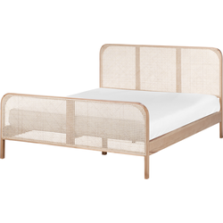 Beliani GONFARON - Tweepersoonsbed-Bruin-Dennenhout