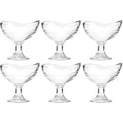 Vivalto ijcoupes/ijsjes/dessert serveer schaaltjes - set 12x stuks - transparant glas - 180 ml - IJsjeshouders