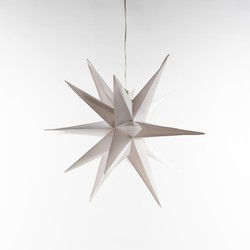 White 3D Star 35Cm / 10Led Warm White / 1,5M Transpar