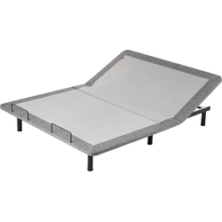 BRUNOY - Bedframe elektrisch verstelbaar - Grijs - 160 x 200 cm - Polyester