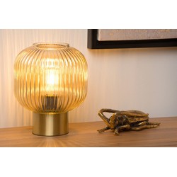 Retro vibe amber tafellamp 20 cm glas E27