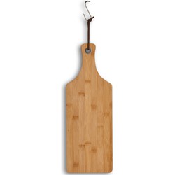Bamboe houten snijplank/serveerplank met handvat 44 x 16 cm - Snijplanken