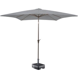 Kopu® Malaga Parasol Vierkant 200x200 cm met Knikarm - Lichtgrijs