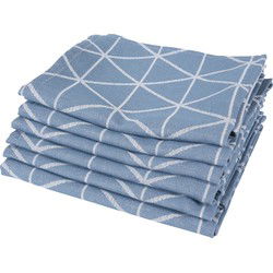 Twentse Damast Theedoekenset - 6 stuks - Triangle Blauw