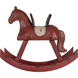 Clayre & Eef Decoratie Beeld Hobbelpaard 39x12x33 cm Roze Kunststof
