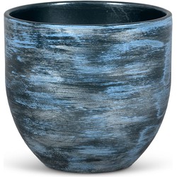 Bloempot voor Binnen - Aardewerk - Metallic Blauw/Zilver - Ø29 cm