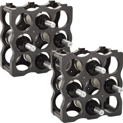 PlasticForte Wijnrek voor 18x flessen - stapelbaar - 36 x 12,5 x 36 cm - Wijnrekken