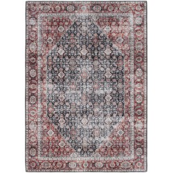 Vercai Rugs Toucan Collectie - Laagpolig Vloerkleed - Machine Wasbaar - Polyester - Marine / Rood - 160x230 cm