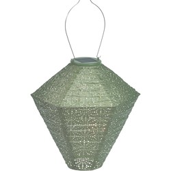 Solar lampion diamant sashiko 28 cm licht groen