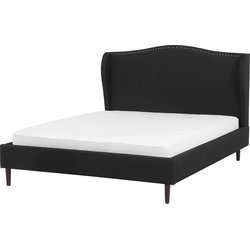 Beliani COLMAR - Tweepersoonsbed-Zwart-Polyester