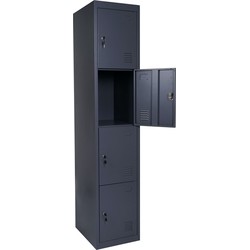 Cosmo Casa Locker - Lockerkast - Waardevolle Spullen Locker - Metaal - 180x38x45cm - Antraciet