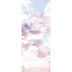 Sanders & Sanders fotobehang wolken paneel roze en blauw - 100 x 250 cm - 611927