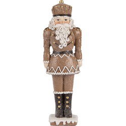 Clayre & Eef Kerstdecoratie Beeld Notenkraker Bruin Kunststof
