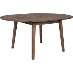 House Nordic Eettafel Metz Eikenhout Donkerbruin Uitschuifbaar 118-158cm