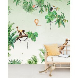 Monkey Jungle Wallpaper Mural 292,2 cm x 280 cm 