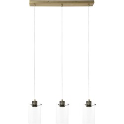 Light&living Hanglamp 3L 65x12x18,5 cm VANCOUVER ant.brons-glas