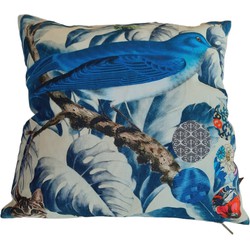 Furnilux - Set van 2 Sierkussens-45x45 cm - Vogel - Blauw