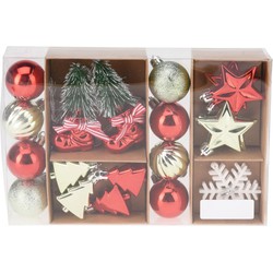 Ornamenten set kerst 22 stuks kerstversiering I