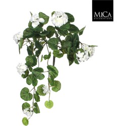 12 stuks! Geranium wit l63 cm Mica Decorations (e) - Mica Decorations-e