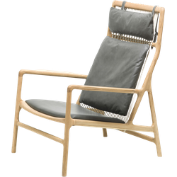 Dedo lounge chair whitewash eiken - dakar leather grey zitting