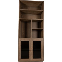 PTMD Oak Cabinet open Armarium 2-drs Glay