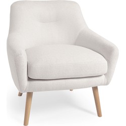 Kave Home - Candela fauteuil in wit micro-bouclé